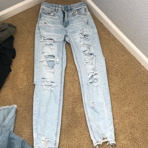 AE stretch mom jeans